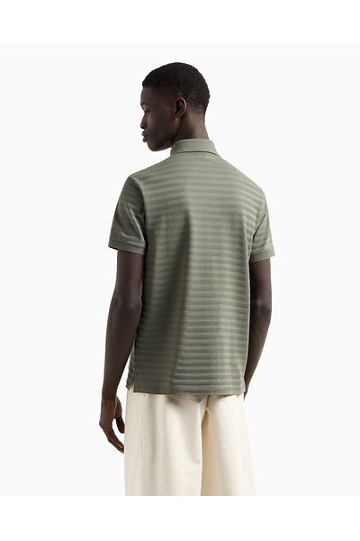Emporio Armani Men's Brand Logo Detailed Regular Fit Short Sleeve Green Polo Neck T-Shirt Em 001295   Af10762-F8107