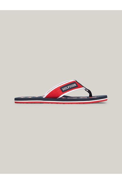 Tommy Hilfiger Men's Navy Blue Hilfiger Beach Slippers - Red Patch