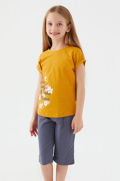 Rolypoly Good Things Will Dark Mustard Girls Capri Suit