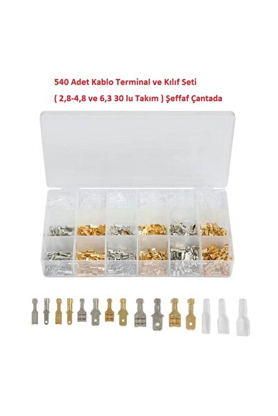 Hatfon Elektronik 540 Adet Kablo Terminal ve Kılıf Seti ( 2,8-4,8 ve 6,3 30 l...