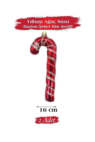 karinabest Christmas Tree Decoration Walking Stick Candy Glitter Stripe 16 cm 2 Pieces