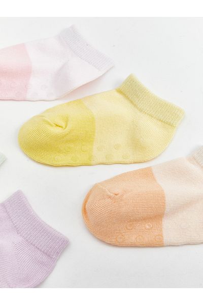 LC Waikiki Set of 5 Color-Blocked Baby Girl Booties Socks