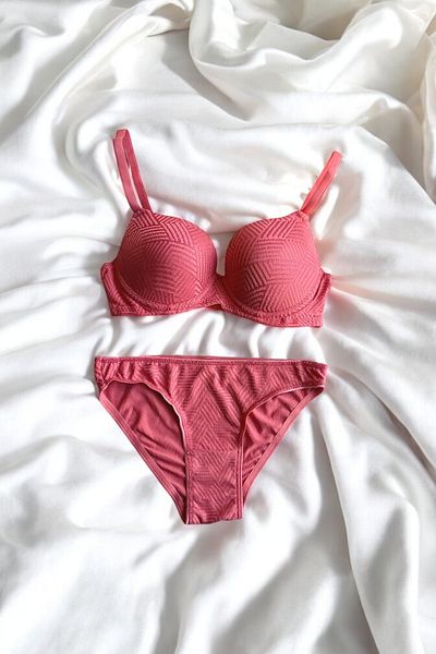 Luvensa Tile Diamond Pattern Padded Bra Set (Bra & Panty)