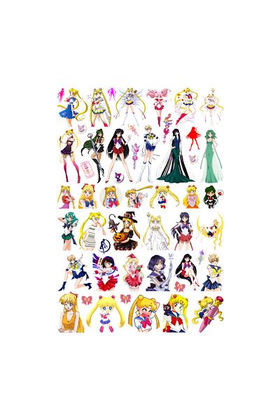 Ororabutik Σετ αυτοκόλλητων Anime Sailor Moon 51 Pieces - Βιβλίο σκίτσων με αυτοκόλλητα
