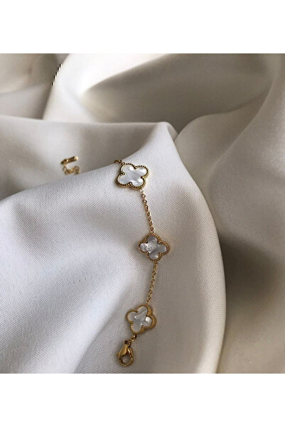 Esmilda Gold Color White Mother of Pearl Bijouterie Anklet/Bracelet