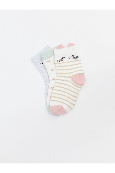 LC Waikiki Set of 3 Printed Socks for Baby Girl