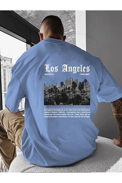 BENROMA 1 προϊόν είναι δώρο για αγορές 6 και άνω Los Angeles Printed Oversize T-Shirt