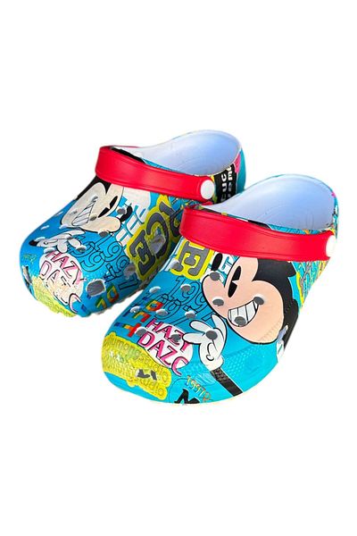 AkınalBella AKINALBELLA Unisex Mikimouse εμπριμέ ελαφριά άνετα σανδάλια παραλίας με πισίνα