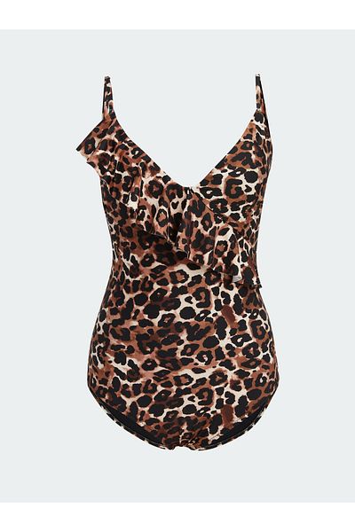 LC Waikiki Γυναικείο μαγιό με αποσπώμενο μαξιλαράκι Leopard