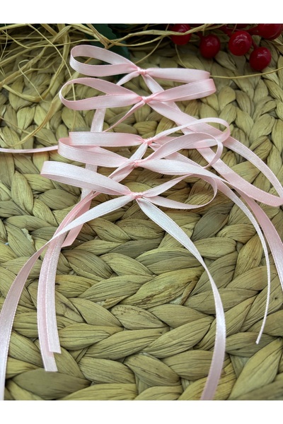 Deniz Party Store 6 MM PEMBE SATEN HAZIR FİYONK KURDELE 10 ADET Balon kurdelesi