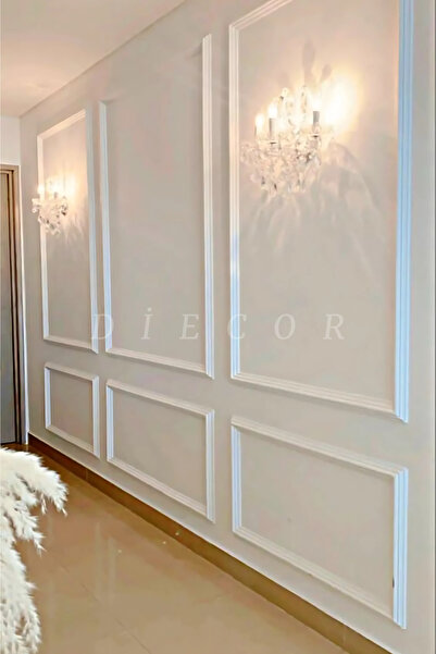 DİECOR Dekoratif Boyanabilir Hazır Kesimli 2.5 Cm Duvar Çıtası Sade Duvar Dekorasyonu Paketi