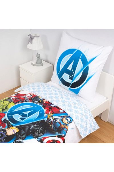 Disney Collection Set lenjerie de pat reversibil Disney Home Avengers 140x200 - fata de perna 60x70 - Renforce super moale 100%