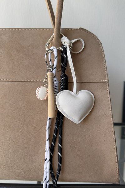 LEONAS Heart Charm Bag Αξεσουάρ Μπρελόκ Λευκό