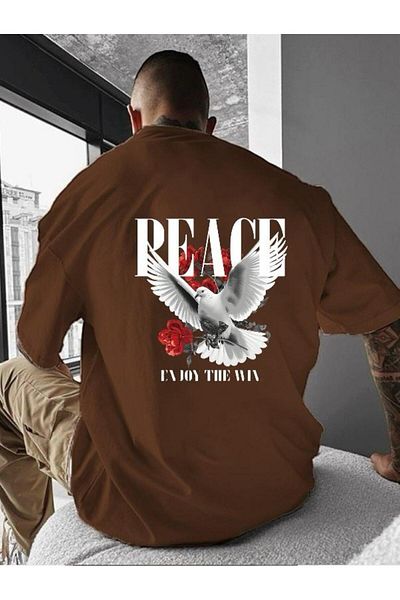 BENROMA Голяма тениска с принт Peace