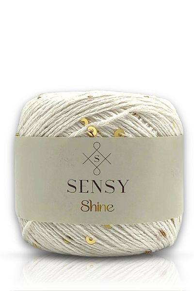 SENSY Ecru Color Shine Sequin Knit Lanyard