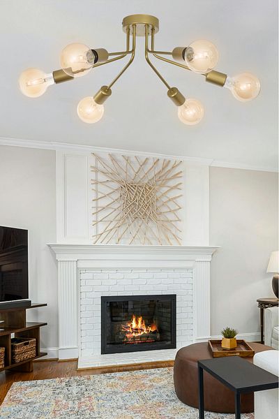 Modavize Naomi Modern Design Living Room Bedroom Living Room Kitchen Antique Color 6-Piece Chandelier (Without Bulb)