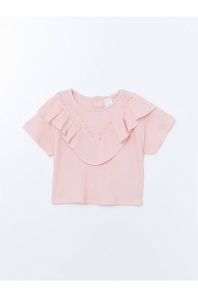 LC Waikiki Crew Neck Basic Baby Girl Blouse and Pants 2Pcs