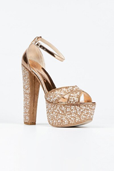 Akçetin Moda Жіночі туфлі на високих підборах з інкрустацією перлами