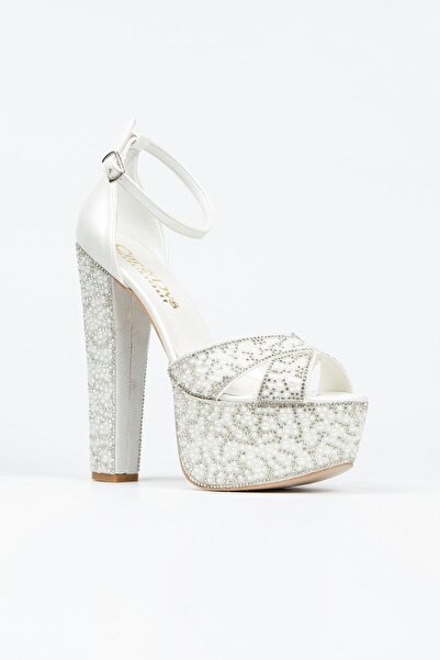 Akçetin Moda Жіночі туфлі на високих підборах з інкрустацією перлами