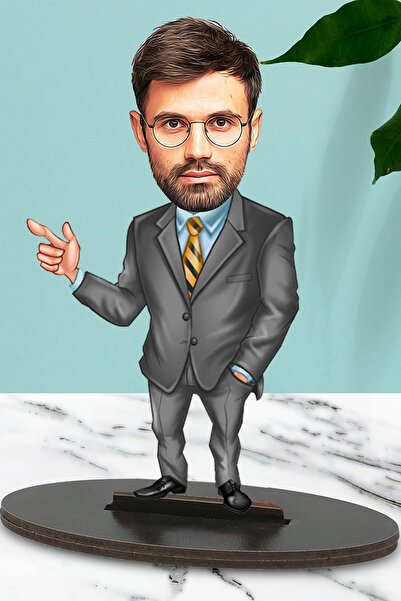 Fotomcity Kişiye Özel Fotoğraflı Müdür Tasarımlı Karikatür Biblo