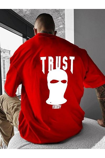 BENROMA 1 tricou este un cadou pentru achiziții de 6 și mai sus în coș - Tricou oversize cu imprimeu Trust