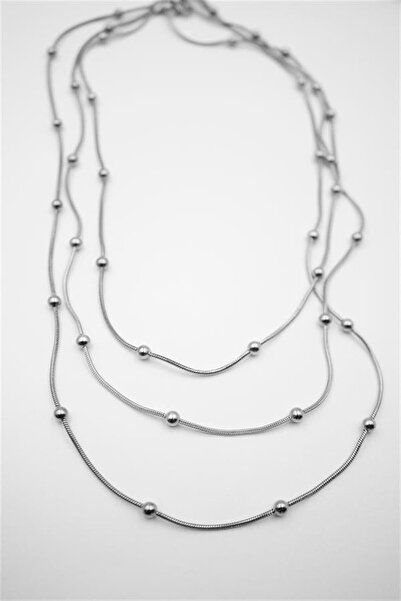 Generic Brand Multiple Chain Bulk Steel Necklace - Silver
