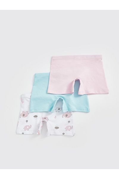 LC Waikiki Ελαστική μέση εμπριμέ Baby Girl Boxer Σετ 3 τεμαχίων
