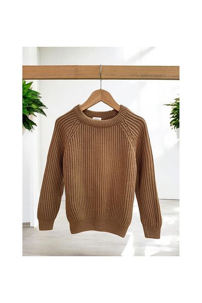 CİCHLİD Men's Coffee Knitting Sweater