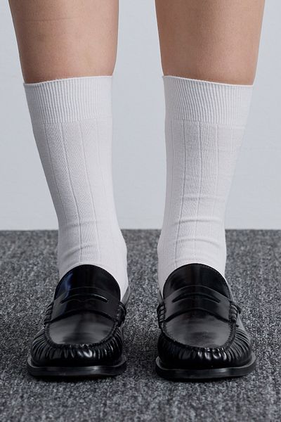 Manuka Ecru klassische gerippte Socken