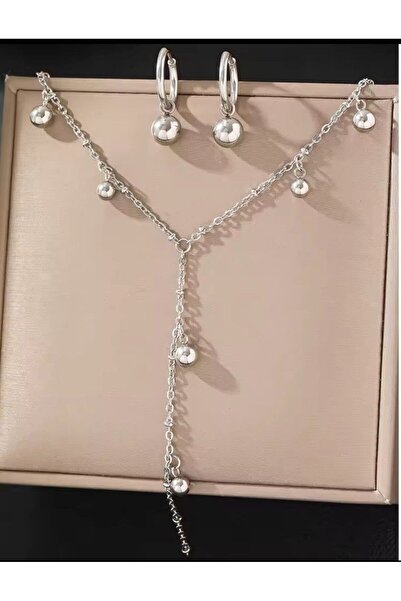 Shiklik MODA مجموعة مجوهرات سلسلة الخرز باللون الذهبي لتعزيز أناقتك