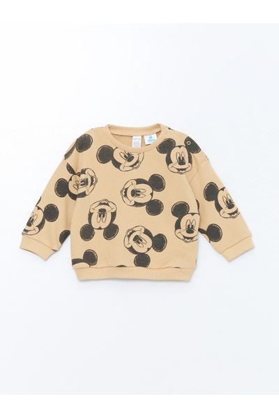 LC Waikiki Mickey Mouse nyomott kisfiú pulóver és melegítőnadrág alsó 2 részes készlet