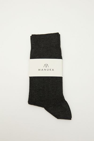 Manuka Класически чорапи с кабел антрацит цвят