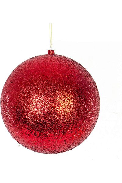 karinabest Red Glitter Big Christmas Ball Ornament 18 cm