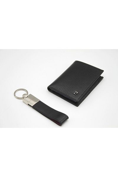 Pierre Cardin Genuine Leather Card Holder and Keychain Gift