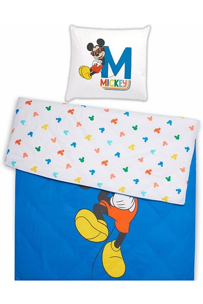 Disney Collection Disney Home Mickey Children's Reversible Bed Linen Set, 135 x 200 cm, Pillowcase 80 x 80 cm, Super S