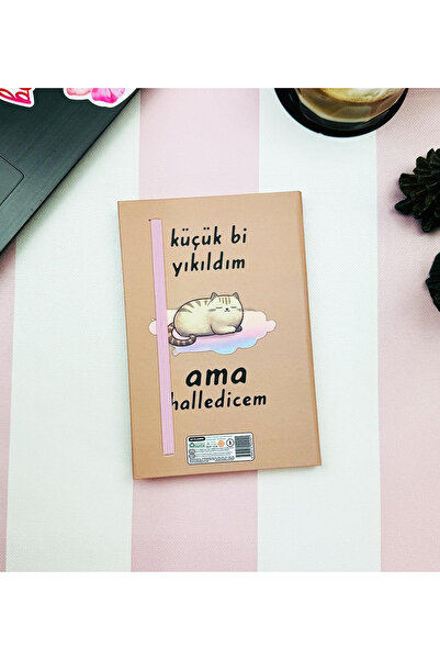 hediyeofisi Small Bi Destroyed V2 Design Elastic Notebook