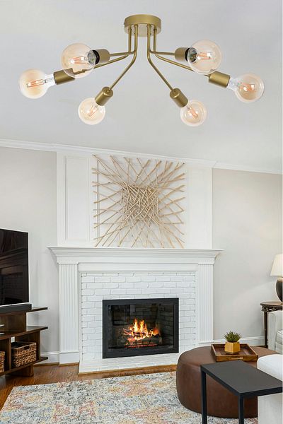Modavize Naomi Modern Design Living Room Bedroom Living Room Kitchen Antique Color 6-Piece Chandelier (Without Bulb)