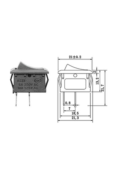 Genel Markalar 2 Pin Siyah Anahtar Switch Mini Buton Kcd1 Plastik Açma Kapama On / Off