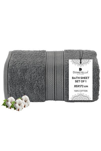 Donetella 1 - Pcs Premium Bath Sheet (85x172cm ) 600 GSM 100% Combed Cotton