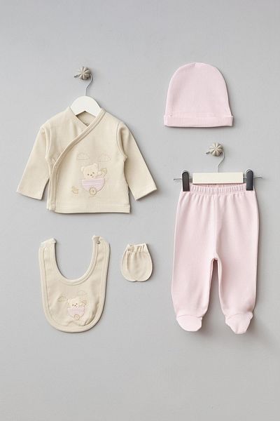 Bebitof Cute Baby Bottle Bear Patterned 10-Piece Boxed Hospital Discharge Bodysuit Set