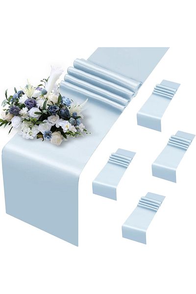 EVYA 40x140 cm Runner lucios 100% satin - Prezentare pentru o zi specială, serviciu american rezistent la pete