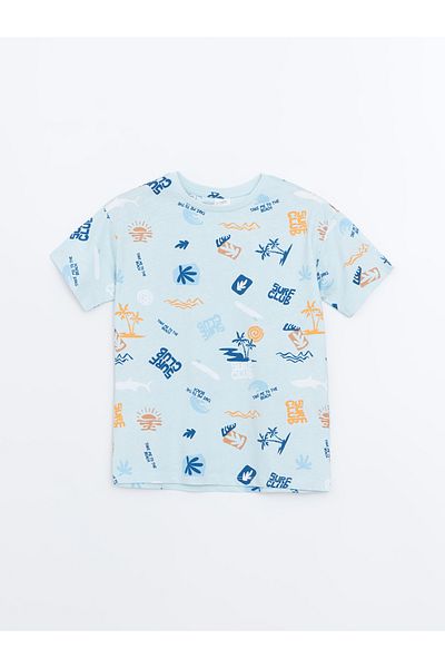 LC Waikiki Set de pijamale pentru băiat cu gât crew cu pantaloni scurți