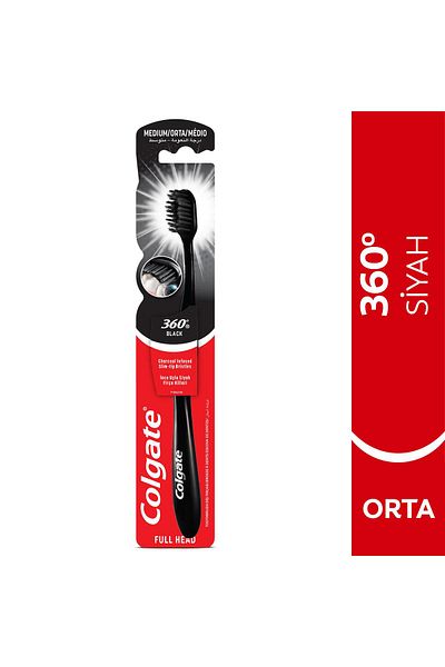 Colgate Brand: Toothbrush - 360 °   Black Charcoal Medium Category: Manual Toothbrush