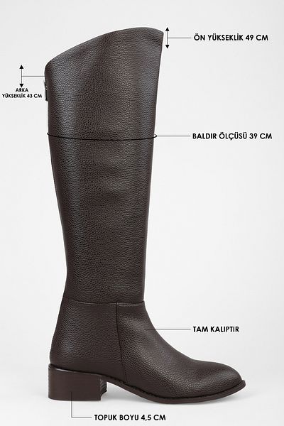 Shoeberry Breeze Brown Skin-Stiefel für Damen