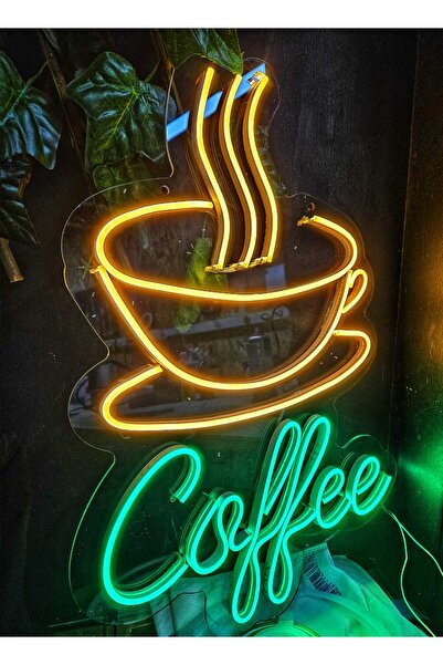 En Güzel Günde Coffee Işıklı Neon Led Duvar Dekarasyon 35*50 Cm