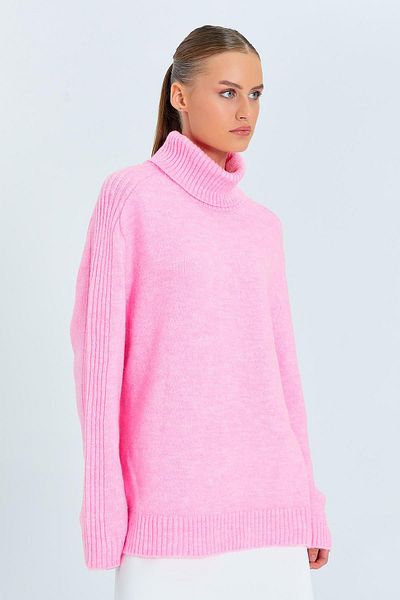 Mixray 6907 Pink Women's Knitwear Sweater - Wicked Detail