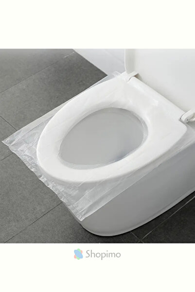 Home 50 Adet Tek Kullanımlık Klozet Kapak Örtüsü Hijyenik Klozet Poşeti Şeffaf Cep Tipi Taşınabilir
