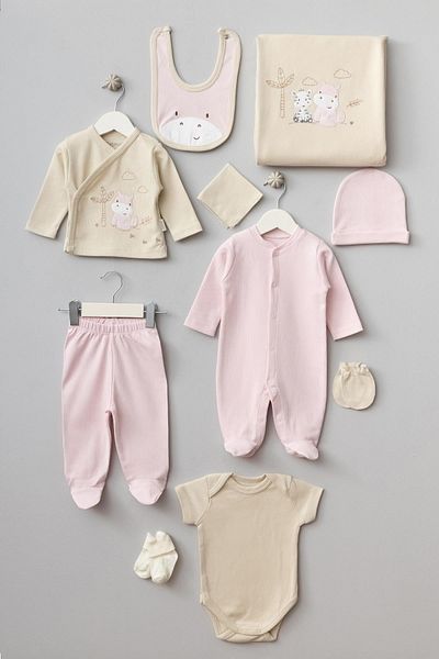 Bebitof 10 Pieces Boxed Newborn Hospital Outlet with Cute Zebra and Cow Pattern
