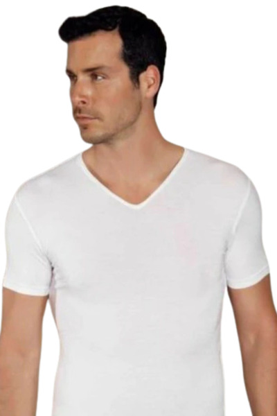 Eritqaa قميص داخلي رجالي من الليكرا برقبة عميقة على شكل حرف V - كاجوال وأنيق ...