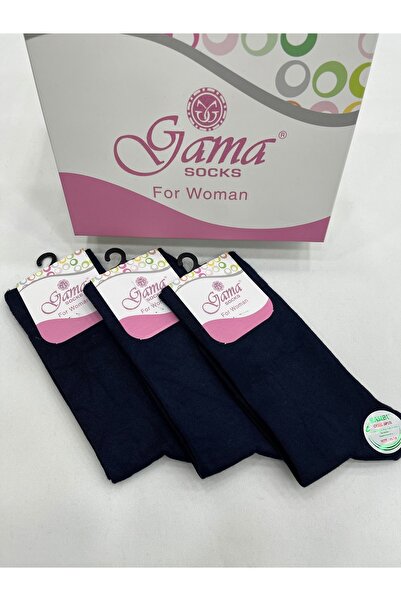 Gama Çorap 3 Adet Bambu %100 Doğal Naylonsuz Düz Renkli Kalın Kışlık Kadın So...